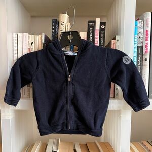 Jacadi Navy Blue Kids Zip-Up Hoodie Jacket